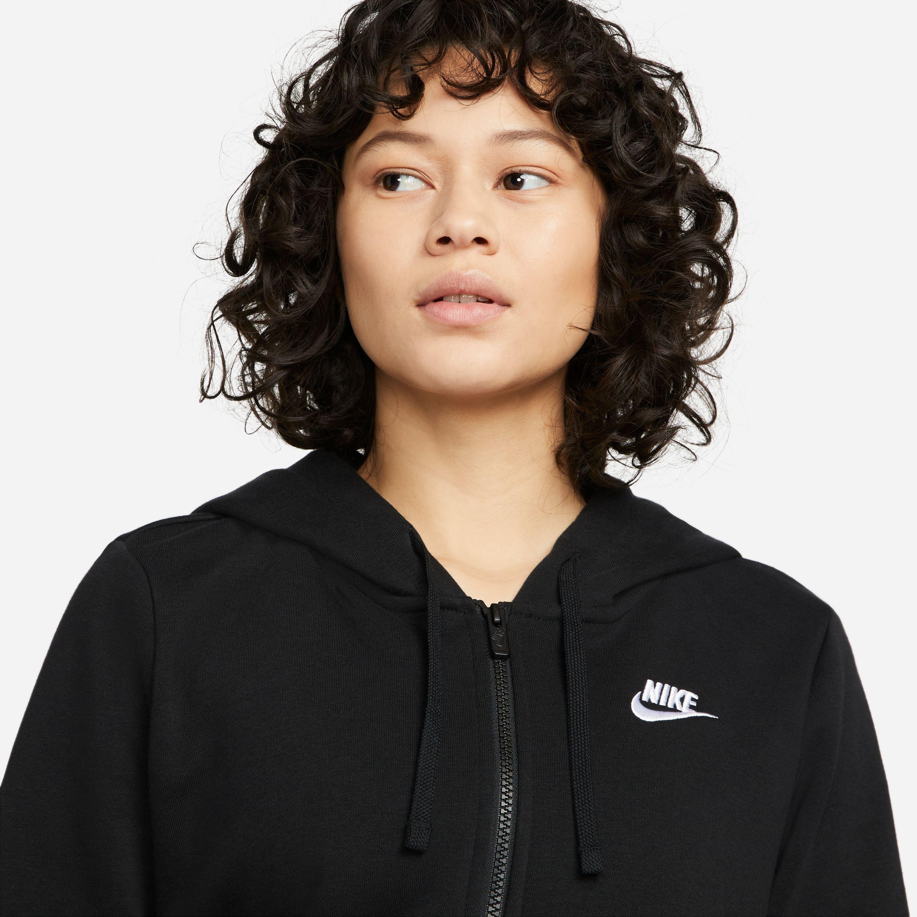 Nike Women s Sportswear Club Fleece Full Zip Hoodie Black